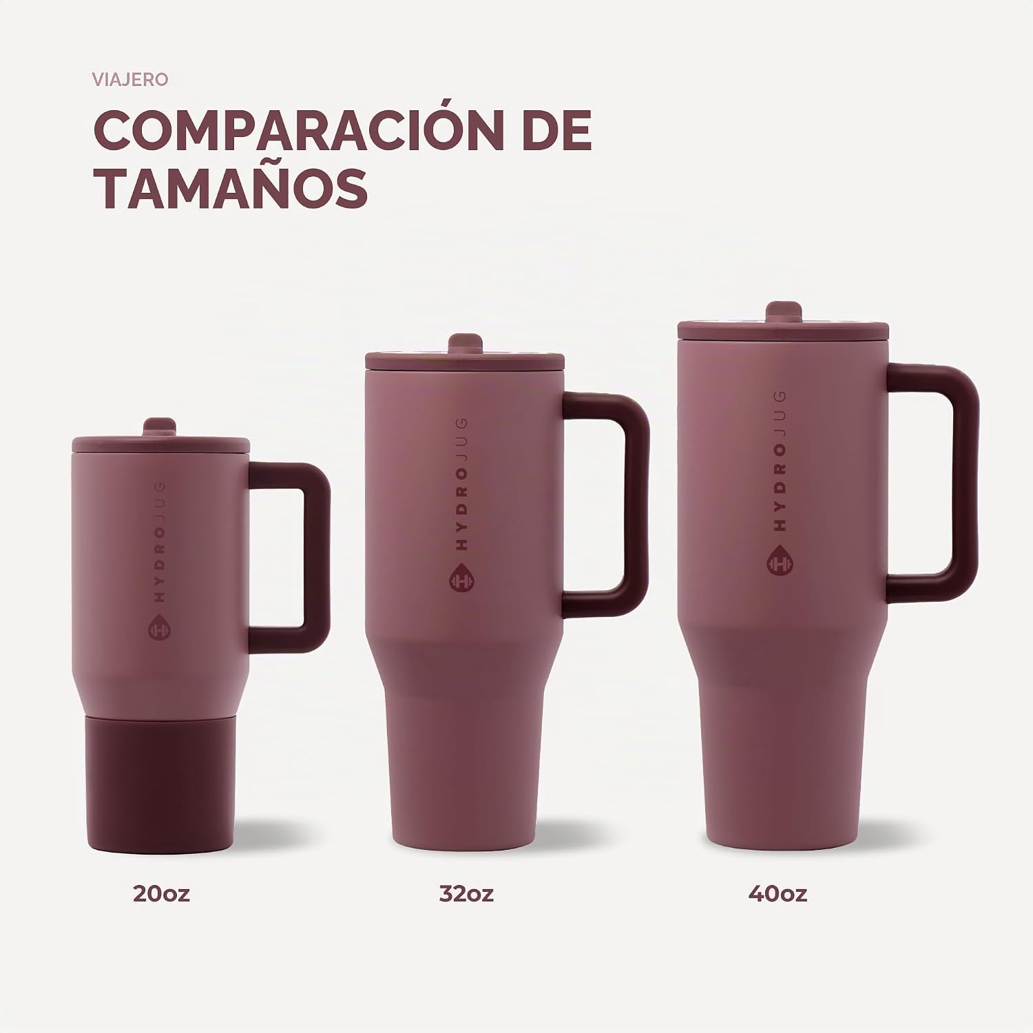 VASO TUMBLER HYDROJUG TRAVELER 40OZ CON ASA Y POPOTE CANYON ROSE - 5