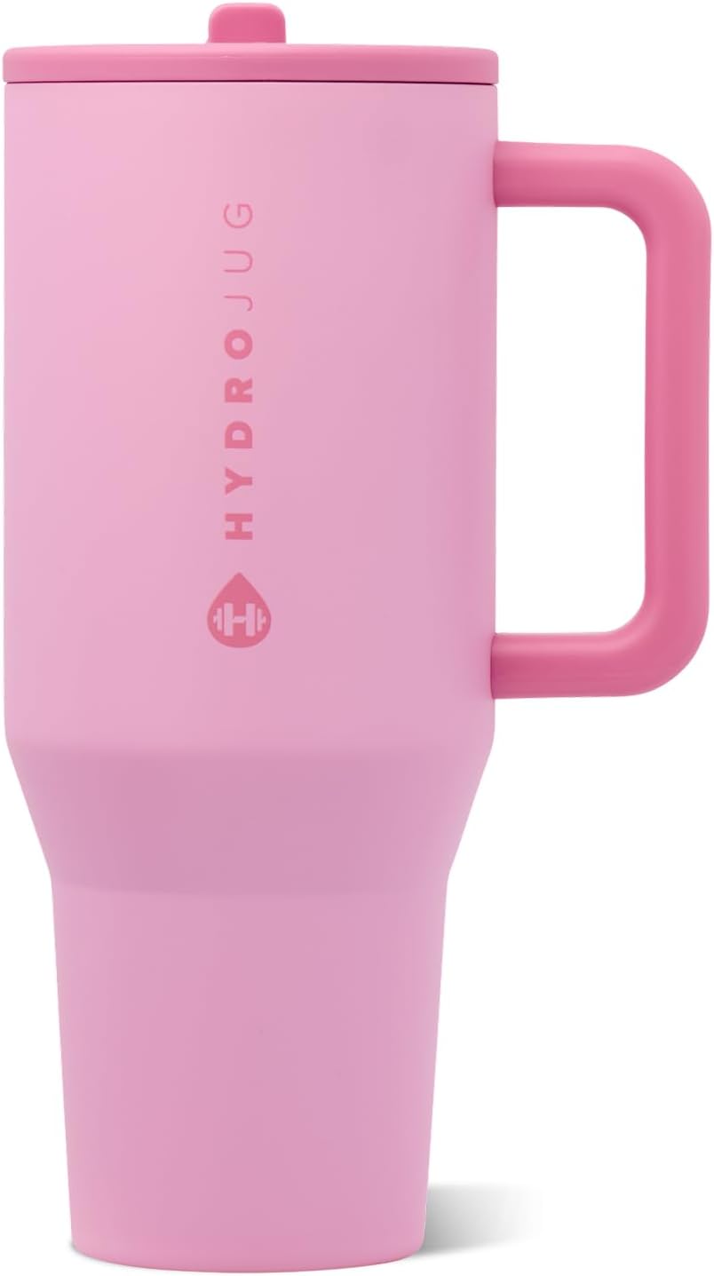 VASO TUMBLER HYDROJUG TRAVELER 40OZ CON AISLAMIENTO, ASA Y POPOTE PETAL - 1