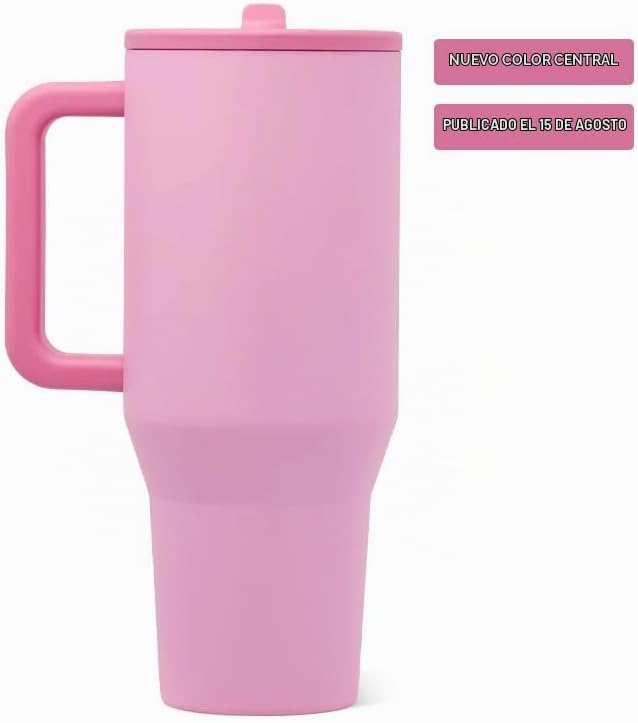 VASO TUMBLER HYDROJUG TRAVELER 40OZ CON AISLAMIENTO, ASA Y POPOTE PETAL - 2