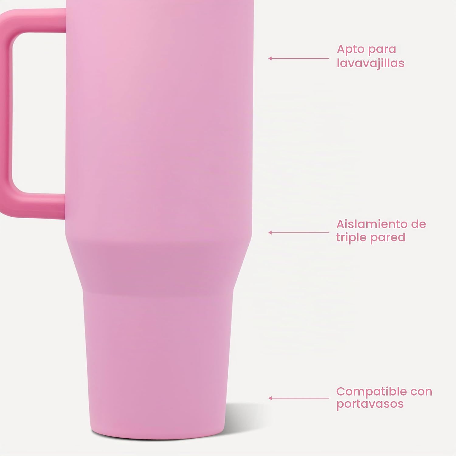 VASO TUMBLER HYDROJUG TRAVELER 40OZ CON AISLAMIENTO, ASA Y POPOTE PETAL - 3