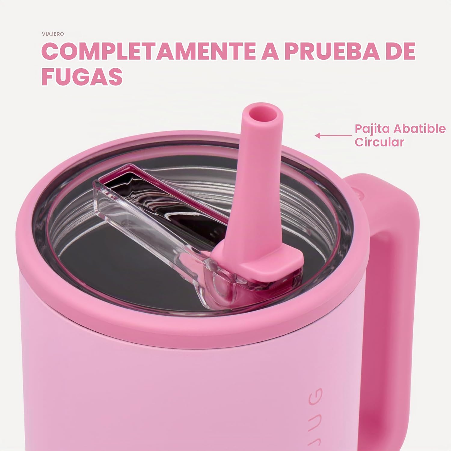 VASO TUMBLER HYDROJUG TRAVELER 40OZ CON AISLAMIENTO, ASA Y POPOTE PETAL - 4