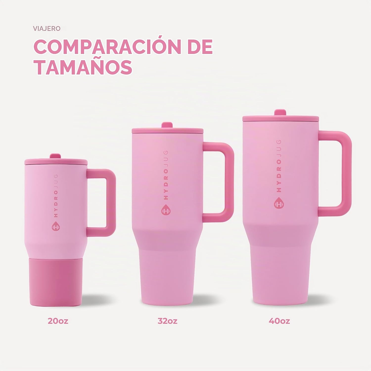 VASO TUMBLER HYDROJUG TRAVELER 40OZ CON AISLAMIENTO, ASA Y POPOTE PETAL - 5