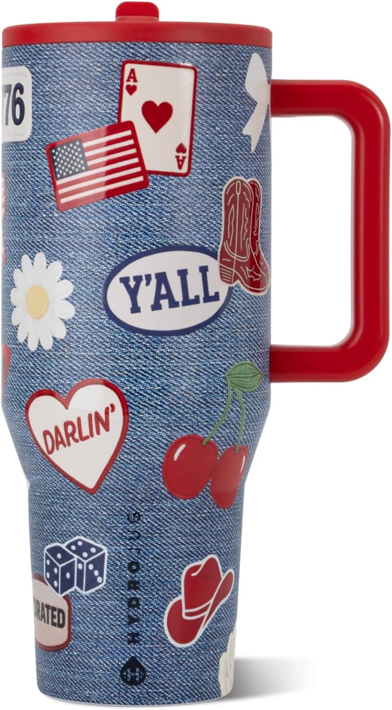 VASO TUMBLER HYDROJUG TRAVELER 40OZ CON ASA Y POPOTE AMERICAN HONEY - 1