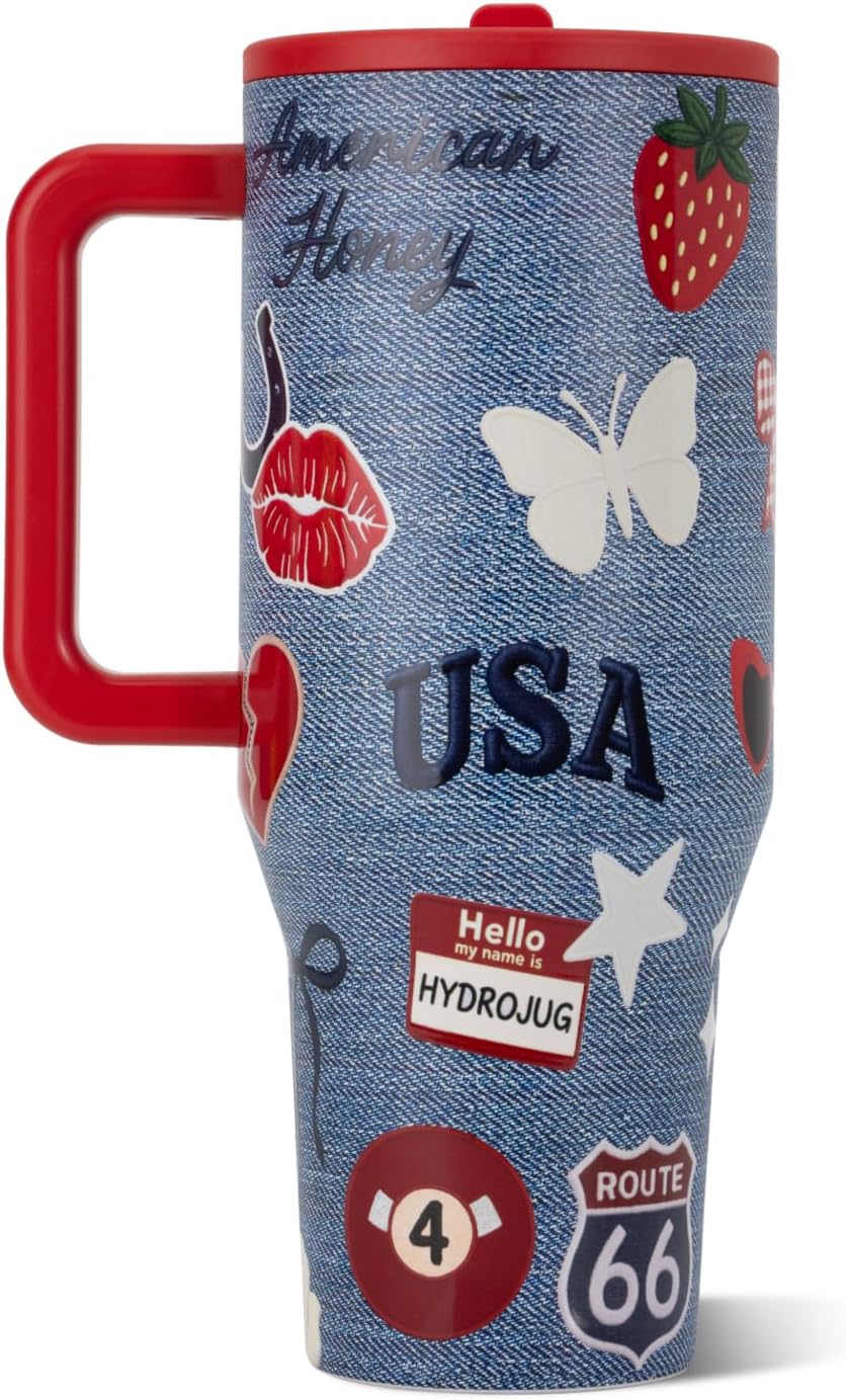 VASO TUMBLER HYDROJUG TRAVELER 40OZ CON ASA Y POPOTE AMERICAN HONEY - 2