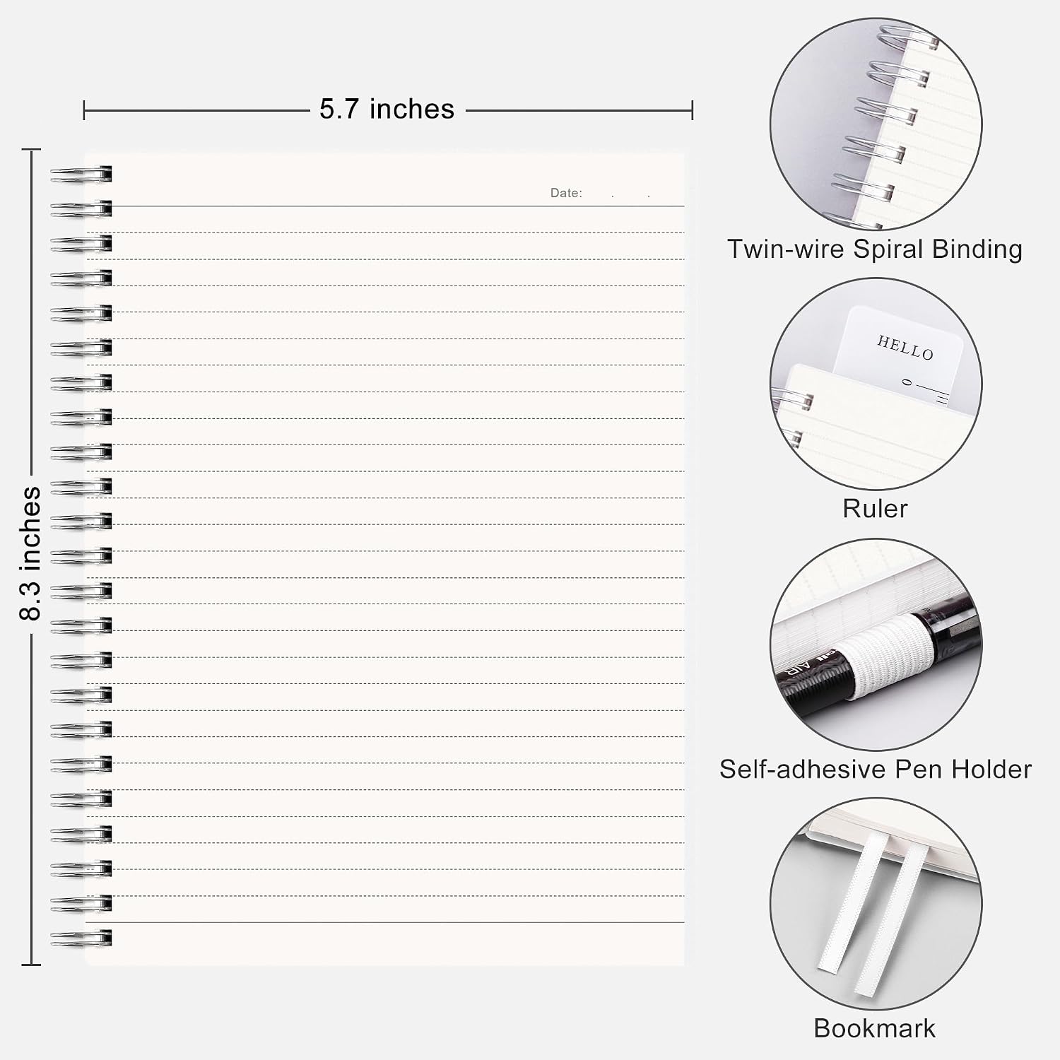 CUADERNO ESPIRAL RETTACY A5 COLEGIO RAYADO 160 PÁGINAS PACK 3 - 2