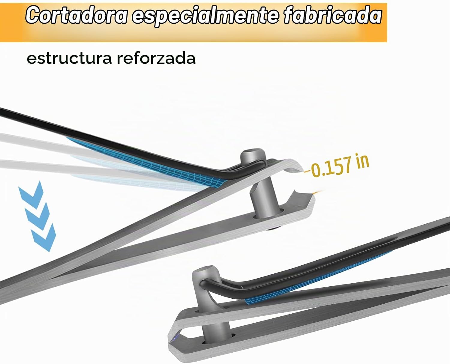 CORTAÚÑAS DE PIES PLEGABLE CON MANGO LARGO 32 PULGADAS Y LUPA PARA ADULTOS MAYORES - 2