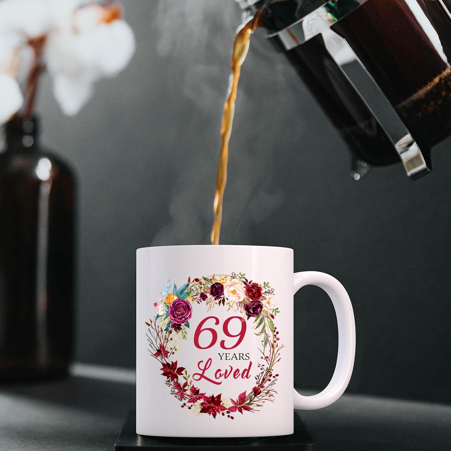 MUG CHOINN 1957 69TH BIRTHDAY GIFTS FOR WOMEN 11 OZ BLANCO - 5