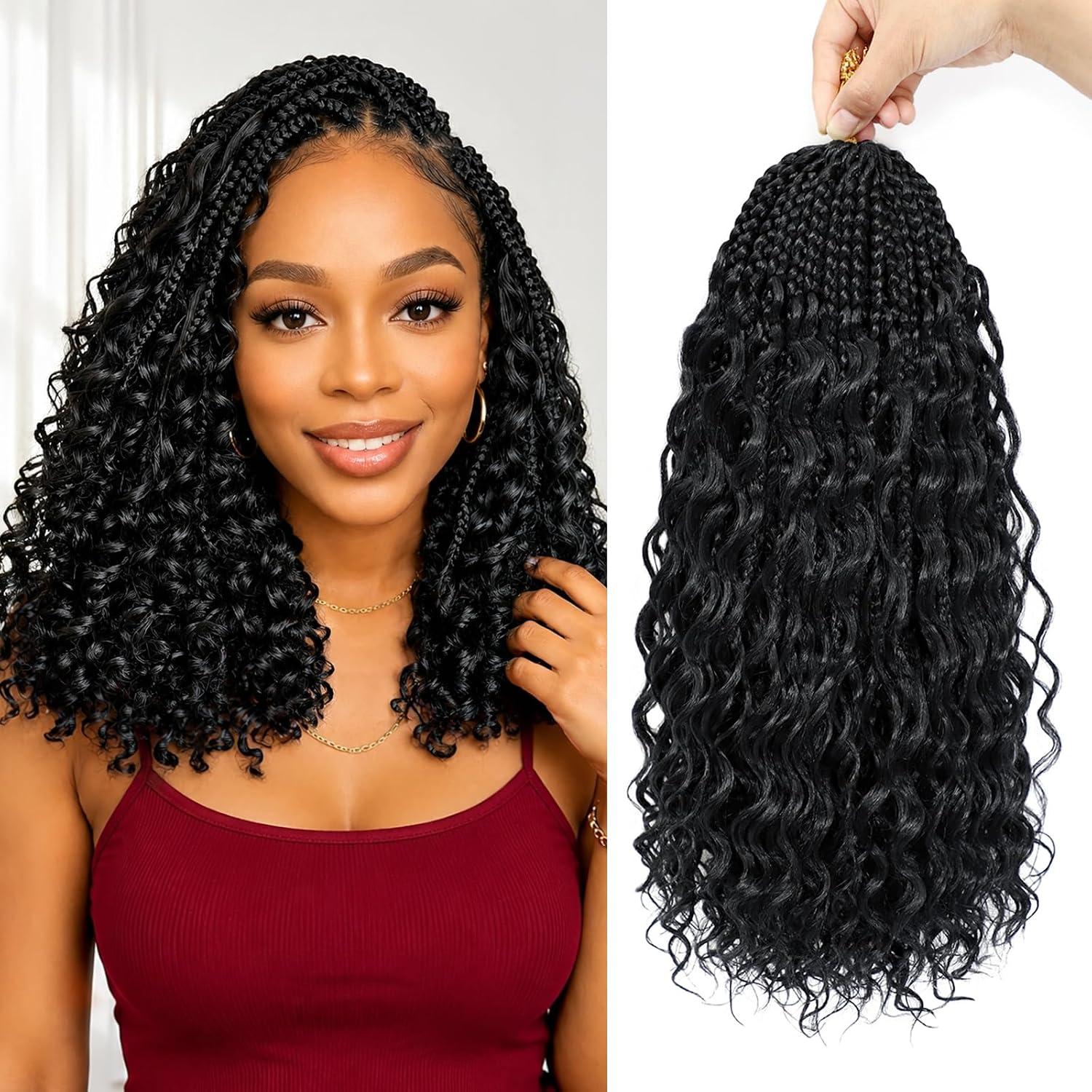 EXTENSIONES DE CABELLO CROCHET MAIREAD GODDESS BOX BRAIDS 12 PULGADAS - 1