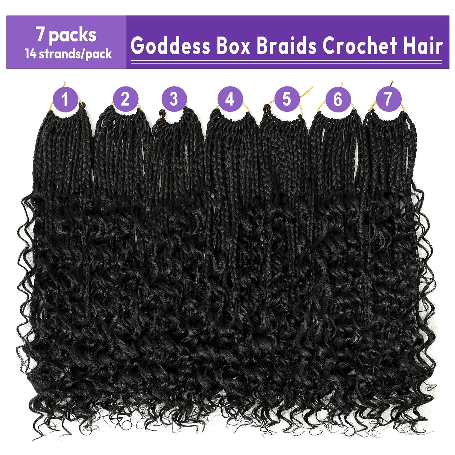 EXTENSIONES DE CABELLO CROCHET MAIREAD GODDESS BOX BRAIDS 12 PULGADAS - 4