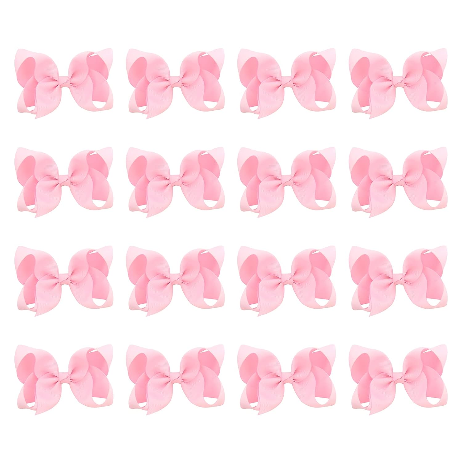 MOÑOS PARA CABELLO DEEKA 16 PIEZAS 4 PULGADAS ROSA CLARO CON PINZAS COCODRILO - 1