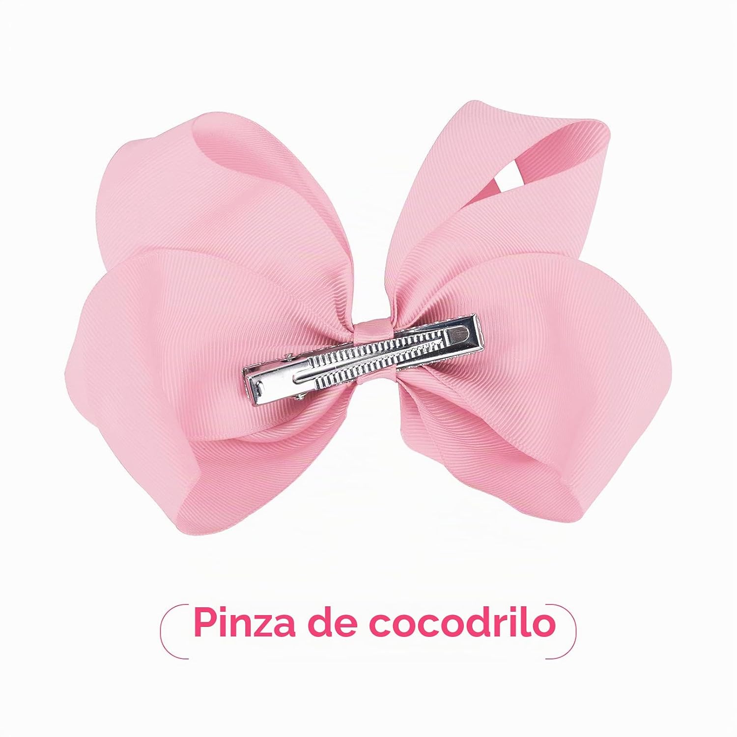MOÑOS PARA CABELLO DEEKA 16 PIEZAS 4 PULGADAS ROSA CLARO CON PINZAS COCODRILO - 3