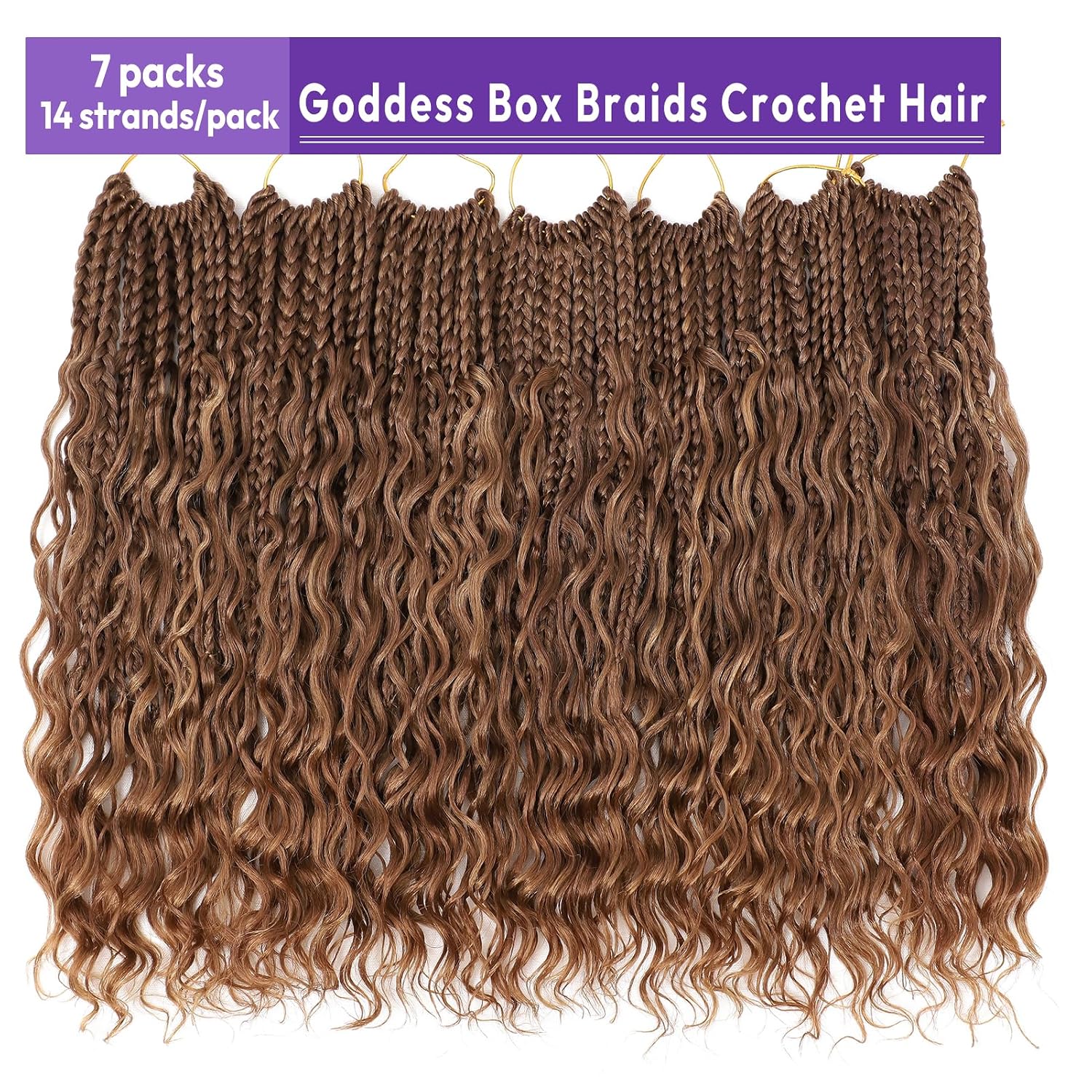 TRENZAS CROCHET GODDESS BOX BRAIDS 24 PULGADAS BOHO SINTÉTICO - 5