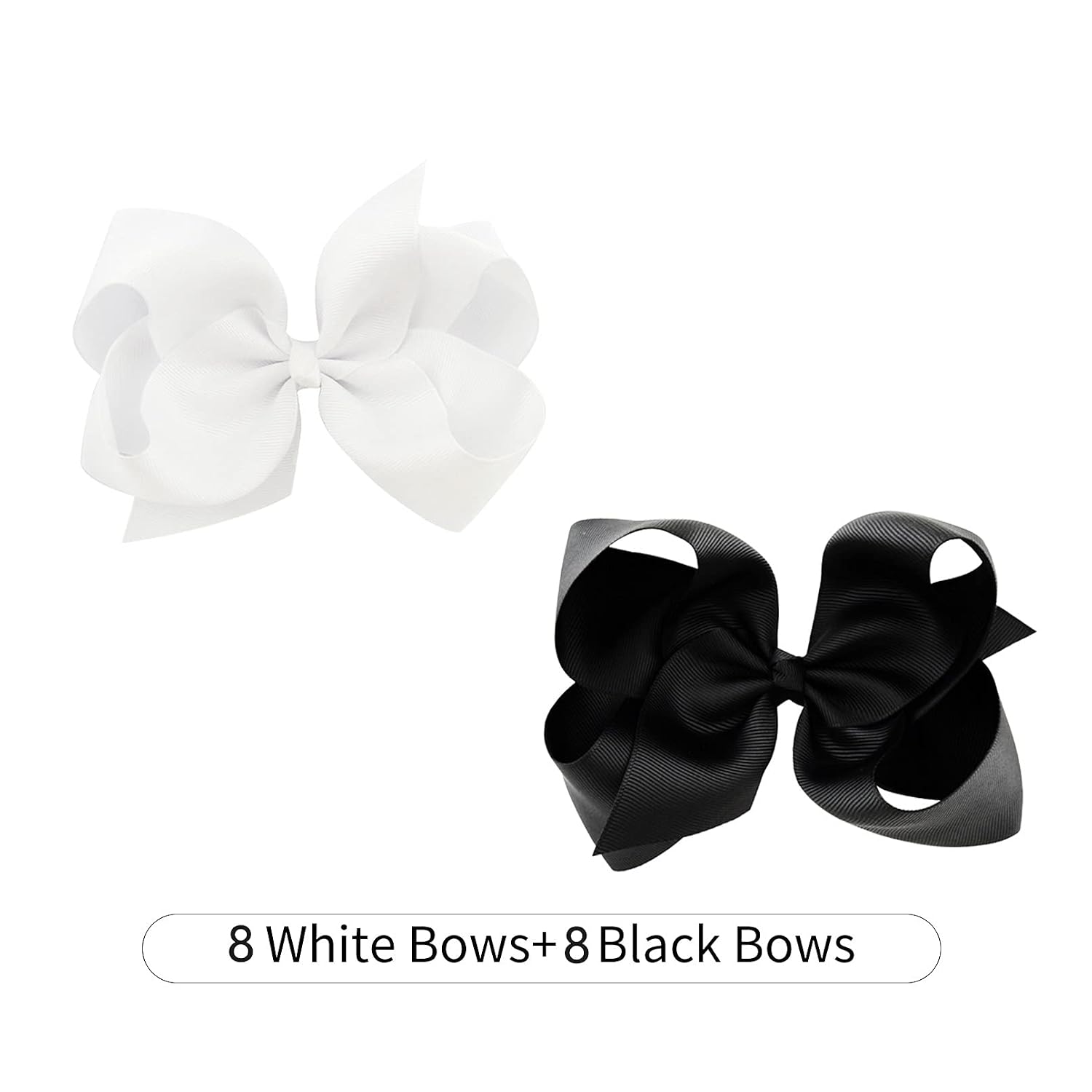 SET DE 16 MOÑOS PARA CABELLO DEEKA CON PINZAS COCODRILO BLANCO Y NEGRO - 3