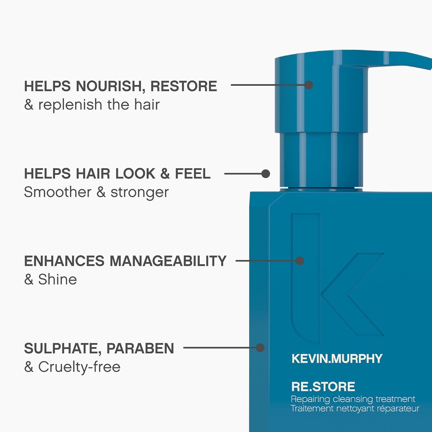TRATAMIENTO LIMPIADOR KEVIN.MURPHY RE.STORE PARA CABELLO DAÑADO 6.7 FL OZ PACK 2 - 4