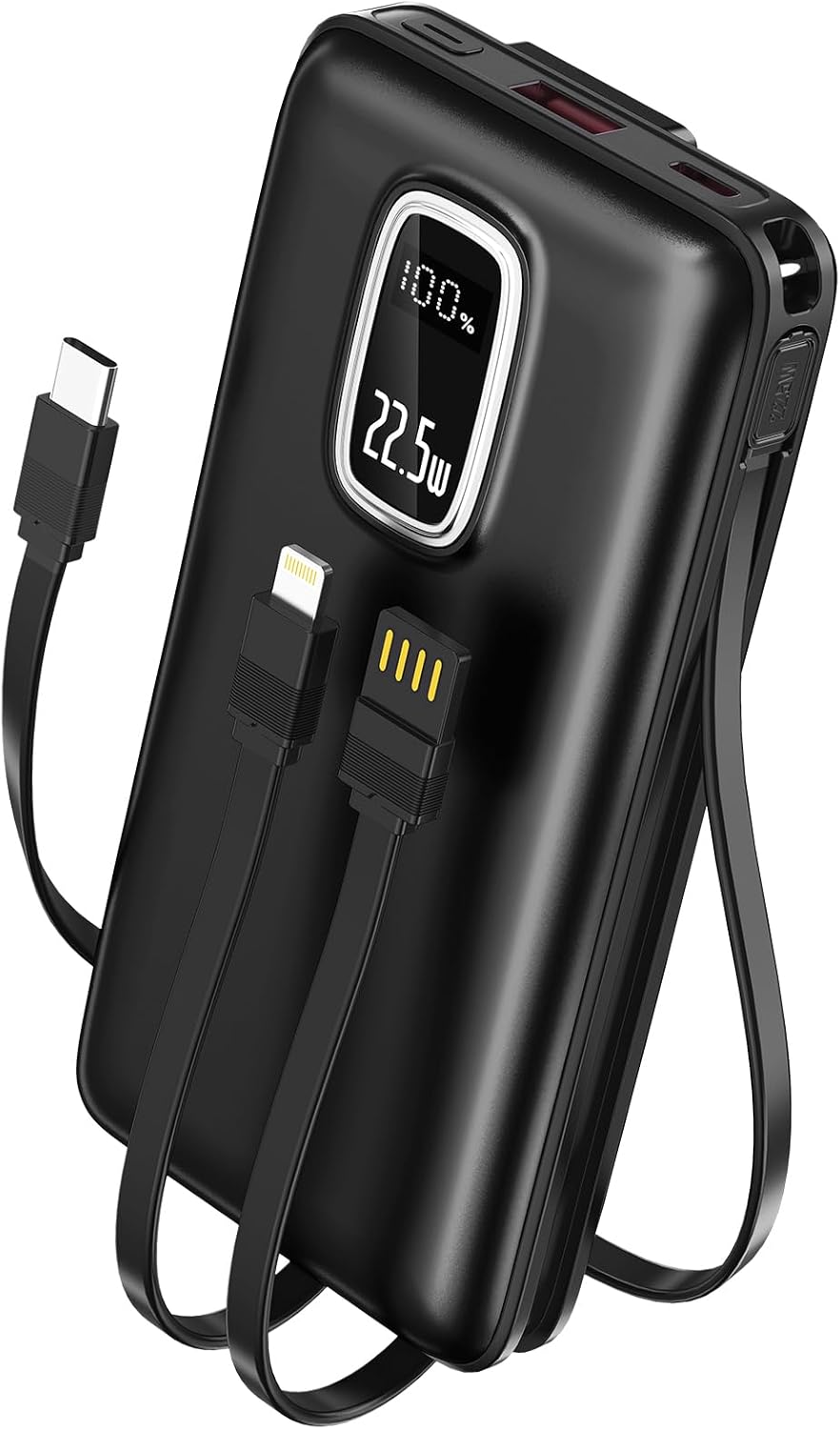 BATERÍA EXTERNA DXUN 45800MAH CON CARGA RÁPIDA 22.5W Y CABLES INTEGRADOS - 1