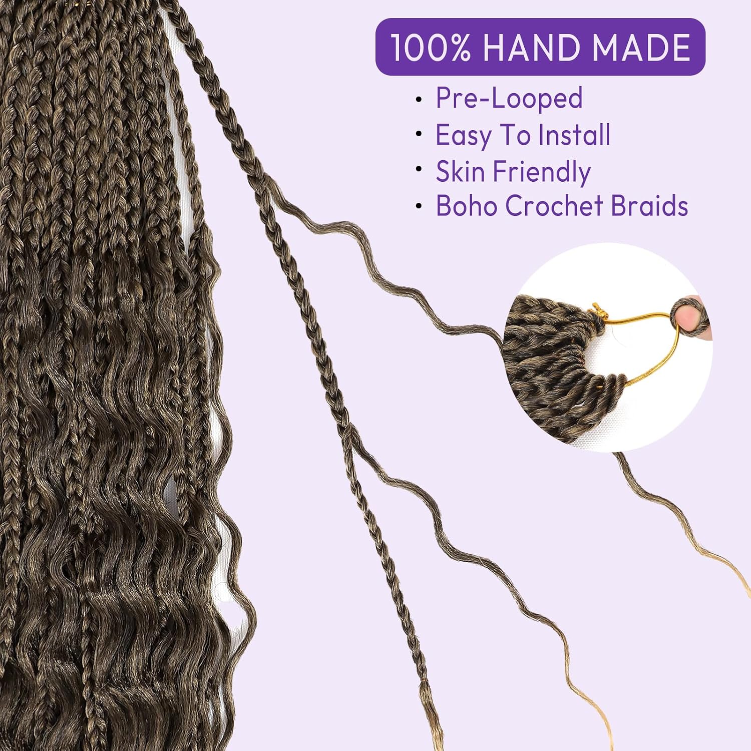 EXTENSIONES DE CABELLO CROCHET MAIREAD GODDESS BOX BRAIDS 12 PULGADAS - 5