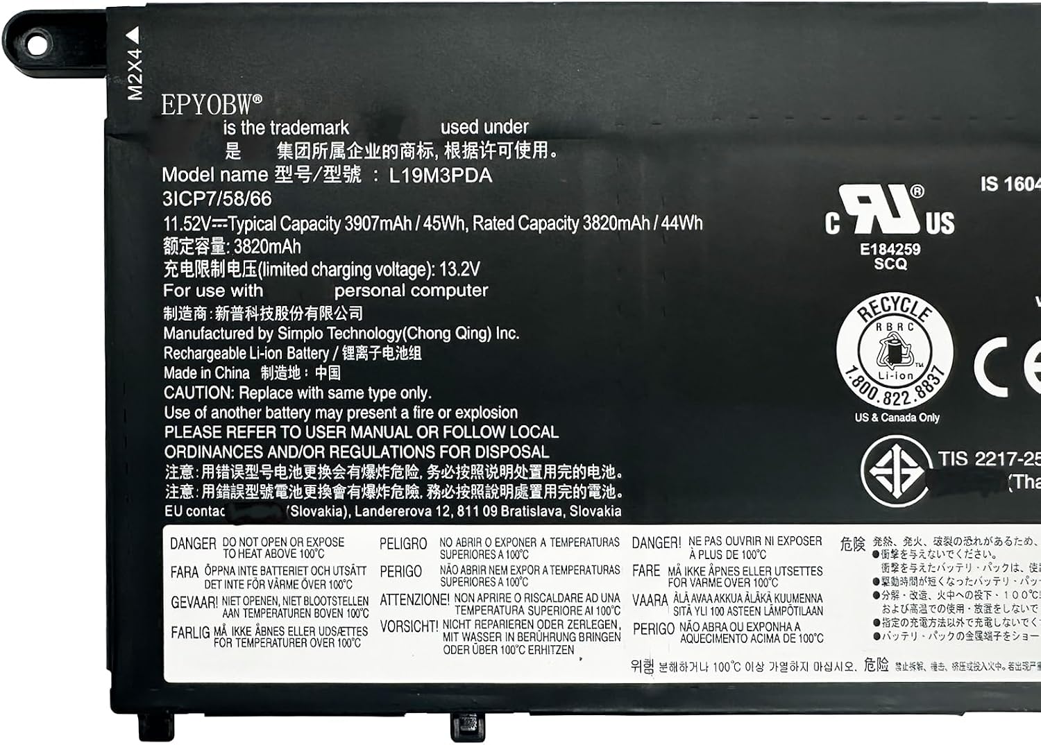 BATERÍA L19M3PDA 45WH PARA LENOVO THINKBOOK 14 Y 15 - 4