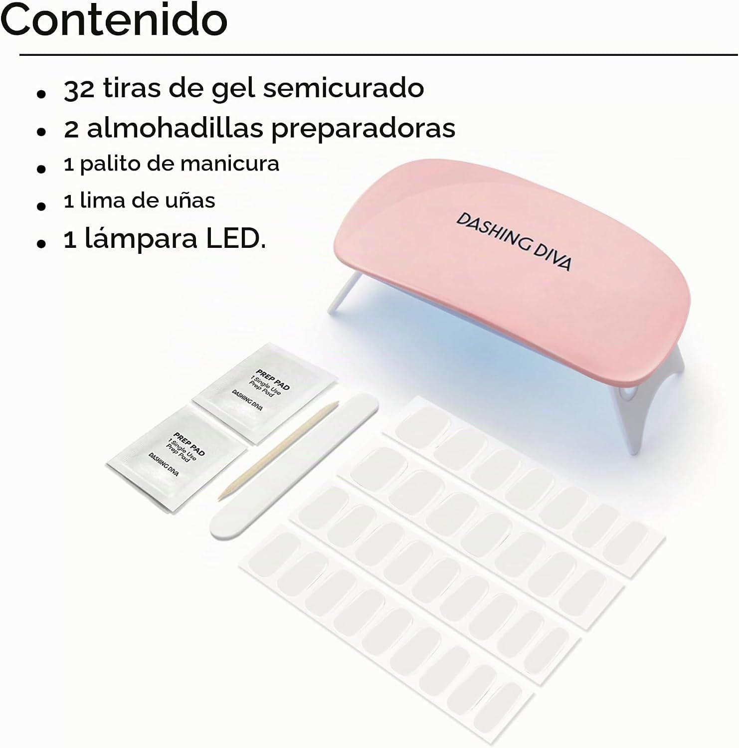 KIT DE MANICURA DASHING DIVA GLAZE DAIKON CON LÁMPARA LED - 2