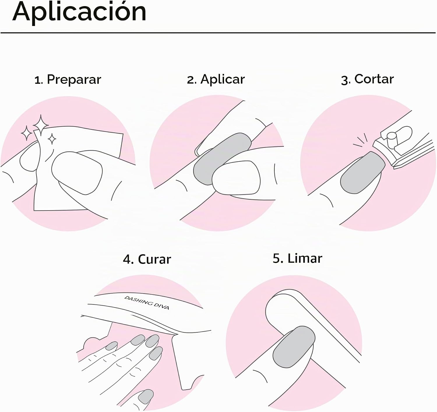 KIT DE MANICURA DASHING DIVA GLAZE DAIKON CON LÁMPARA LED - 3
