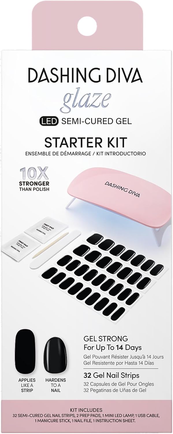 KIT DE MANICURA DASHING DIVA GLAZE NAIL STARTER NEGRO - 1