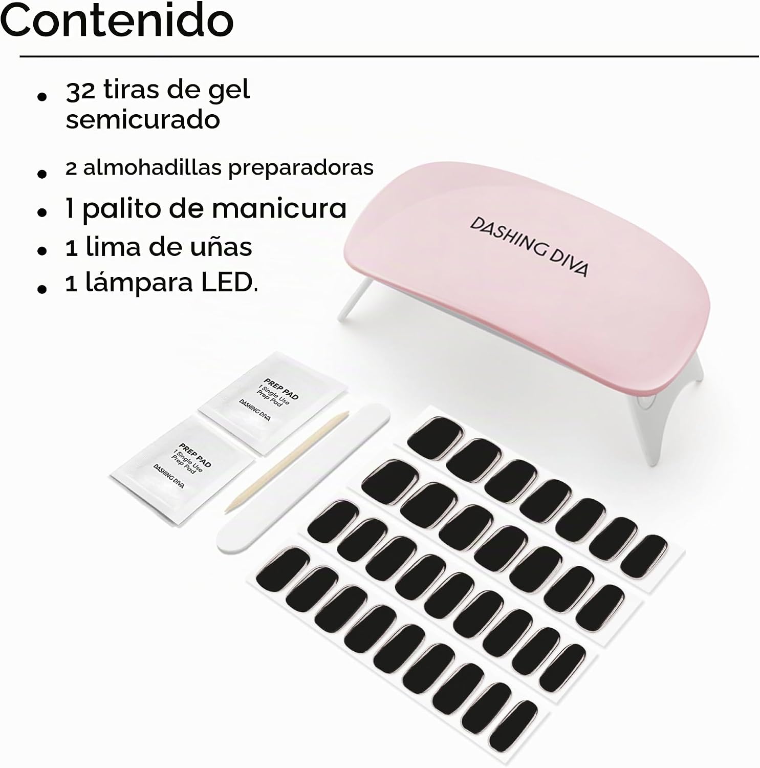 KIT DE MANICURA DASHING DIVA GLAZE NAIL STARTER NEGRO - 2