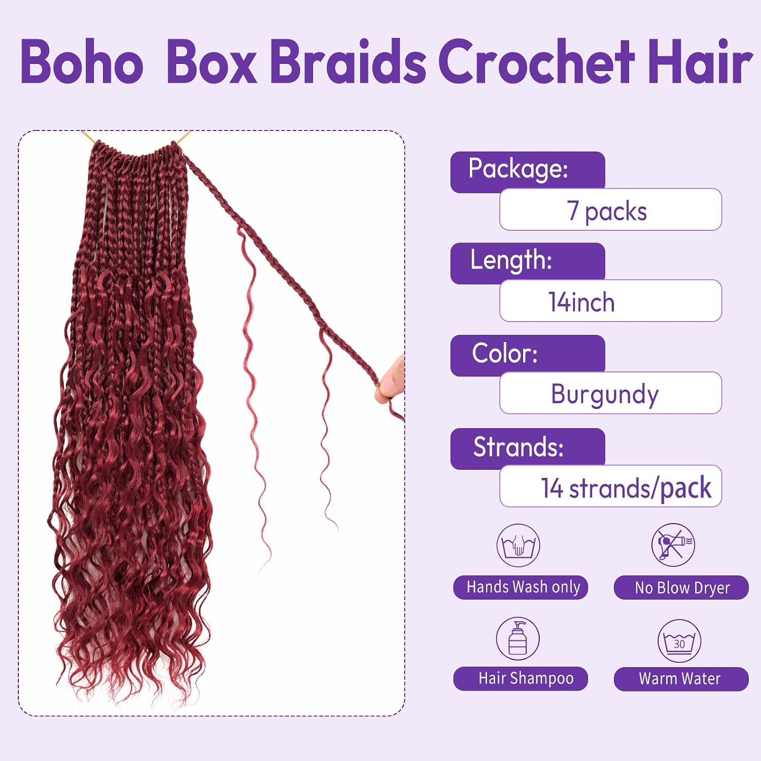 EXTENSIONES DE CABELLO CROCHET MAIREAD GODDESS BOX BRAIDS 14 PULGADAS - 2