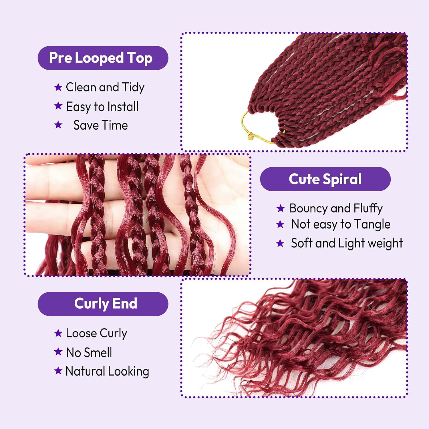 EXTENSIONES DE CABELLO CROCHET MAIREAD GODDESS BOX BRAIDS 14 PULGADAS - 3