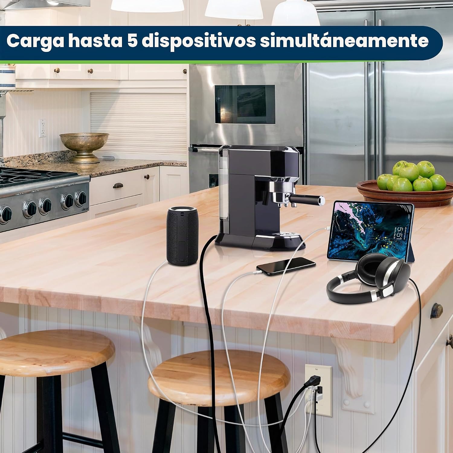 TOMACORRIENTE DE PARED TOPGREENER CON CARGA USB 4.2A DUAL TIPO A Y C - 4