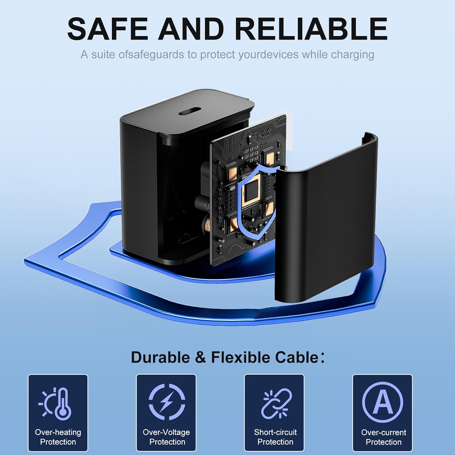 CARGADOR RÁPIDO USB-C 25W PASSZONE CON 2 CABLES DE 6 PIES PARA SAMSUNG GALAXY E IPHONE - 3