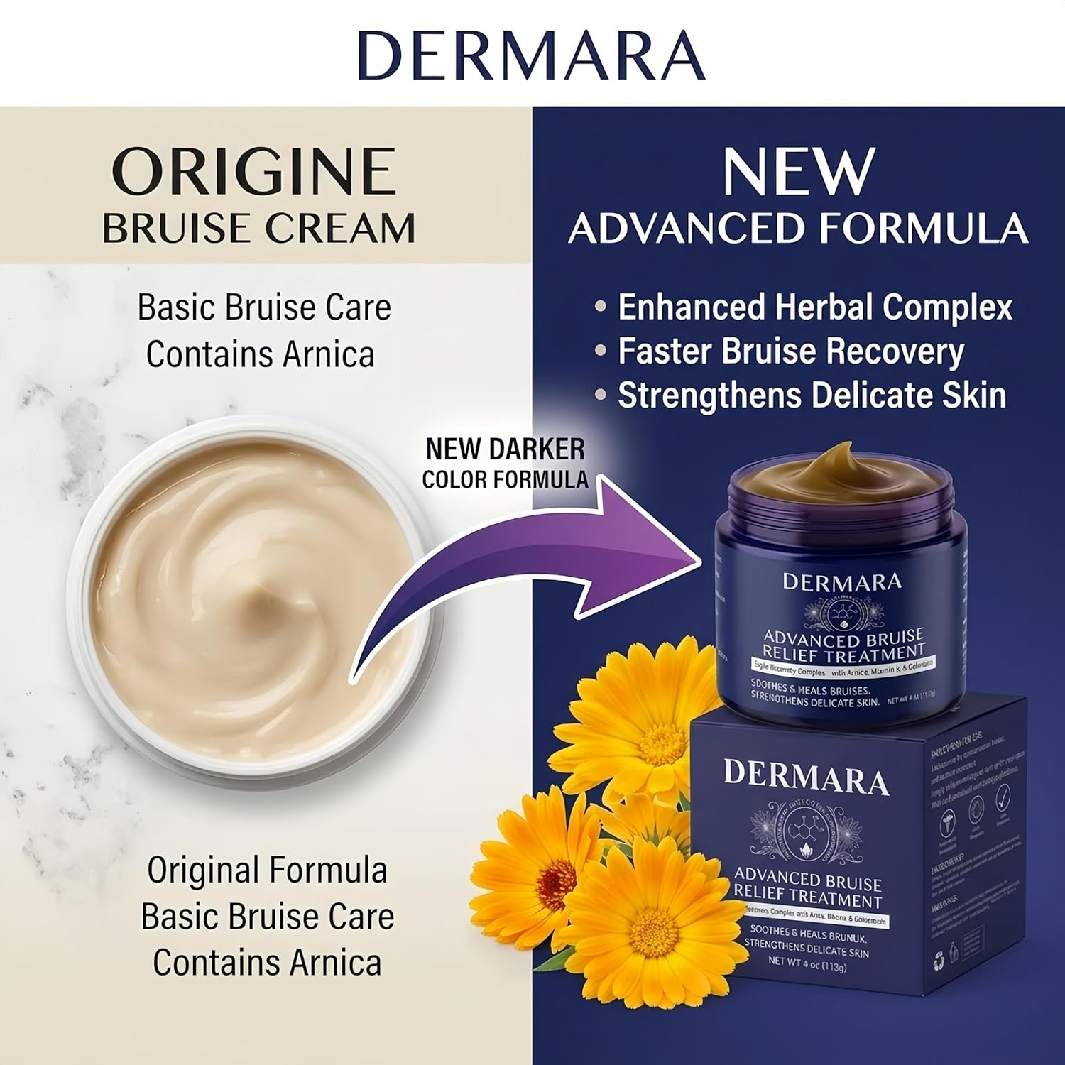 CREMA PARA MORETONES DERMARA CON ÁRNICA Y VITAMINA K, 4 OZ - 4