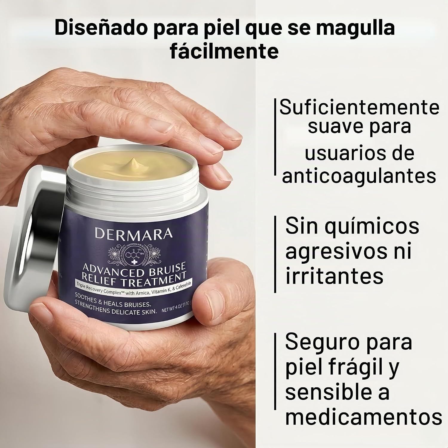 CREMA PARA MORETONES DERMARA CON ÁRNICA Y VITAMINA K, 4 OZ - 5
