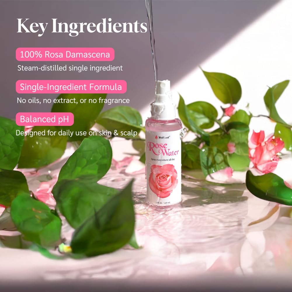 HIDROSOL DE ROSAS WELL'S OIL SPRAY PARA ROSTRO Y CABELLO 946 ML - 3