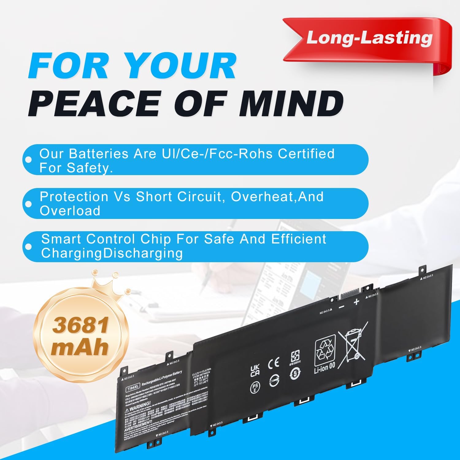 BATERÍA TI04XL 15.12V 55.67WH PARA HP ENVY 17 SERIES - 3