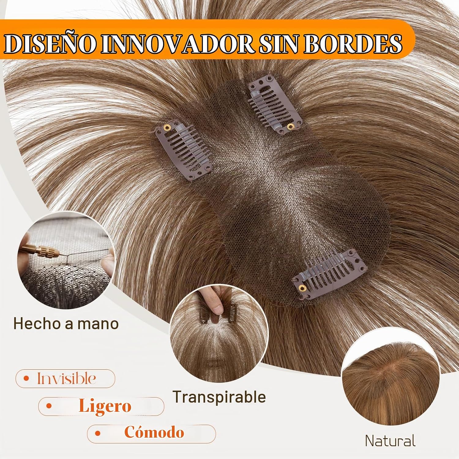 FLEQUILLO CLIP IN HAIRRO CABELLO HUMANO REMY 3D MARRÓN MEDIO 11 PULGADAS 14G - 5
