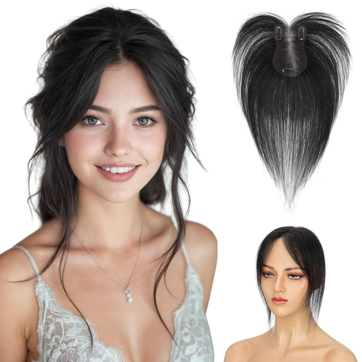 FLEQUILLO CLIP-ON HAIRRO CABELLO HUMANO 14 PULGADAS NEGRO NATURAL - 1