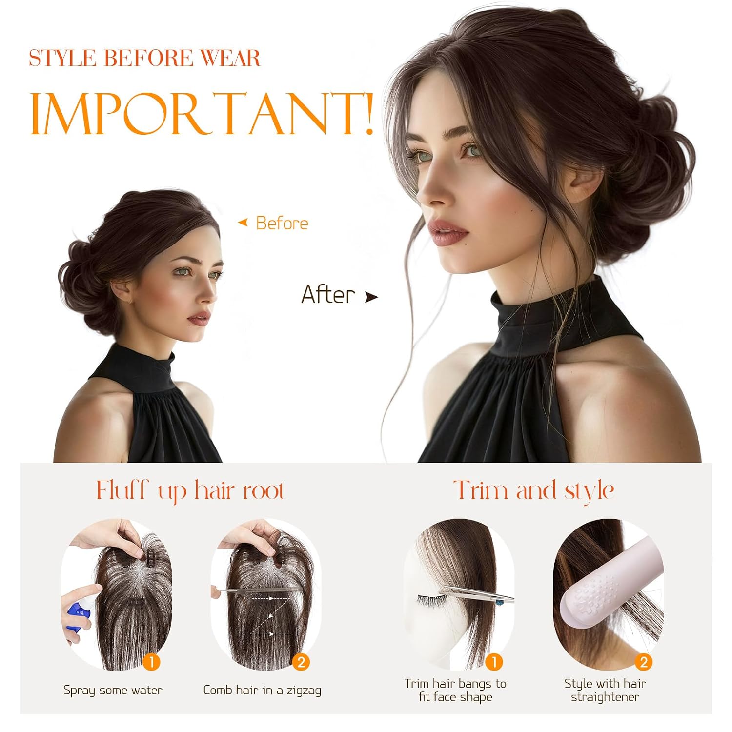 FLEQUILLO CLIP-ON HAIRRO CABELLO HUMANO 14 PULGADAS NEGRO NATURAL - 2