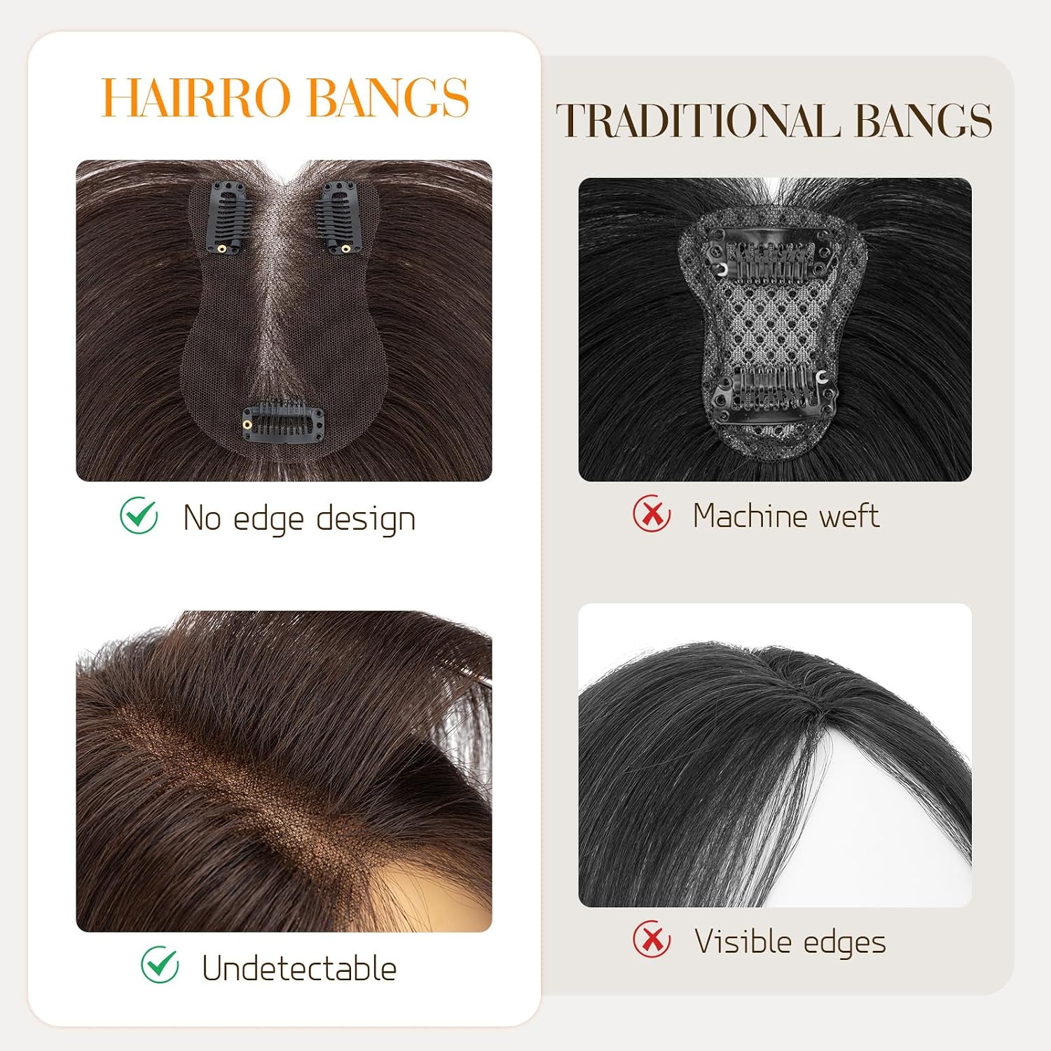 FLEQUILLO POSTIZO HAIRRO CABELLO HUMANO 100% 14' CASTAÑO OSCURO #02 - 4