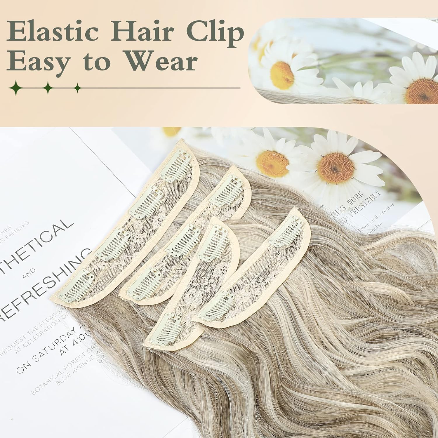 EXTENSIONES DE CABELLO CLIP IN VERNA 20 PULGADAS RUBIO CLARO 4 PIEZAS - 4