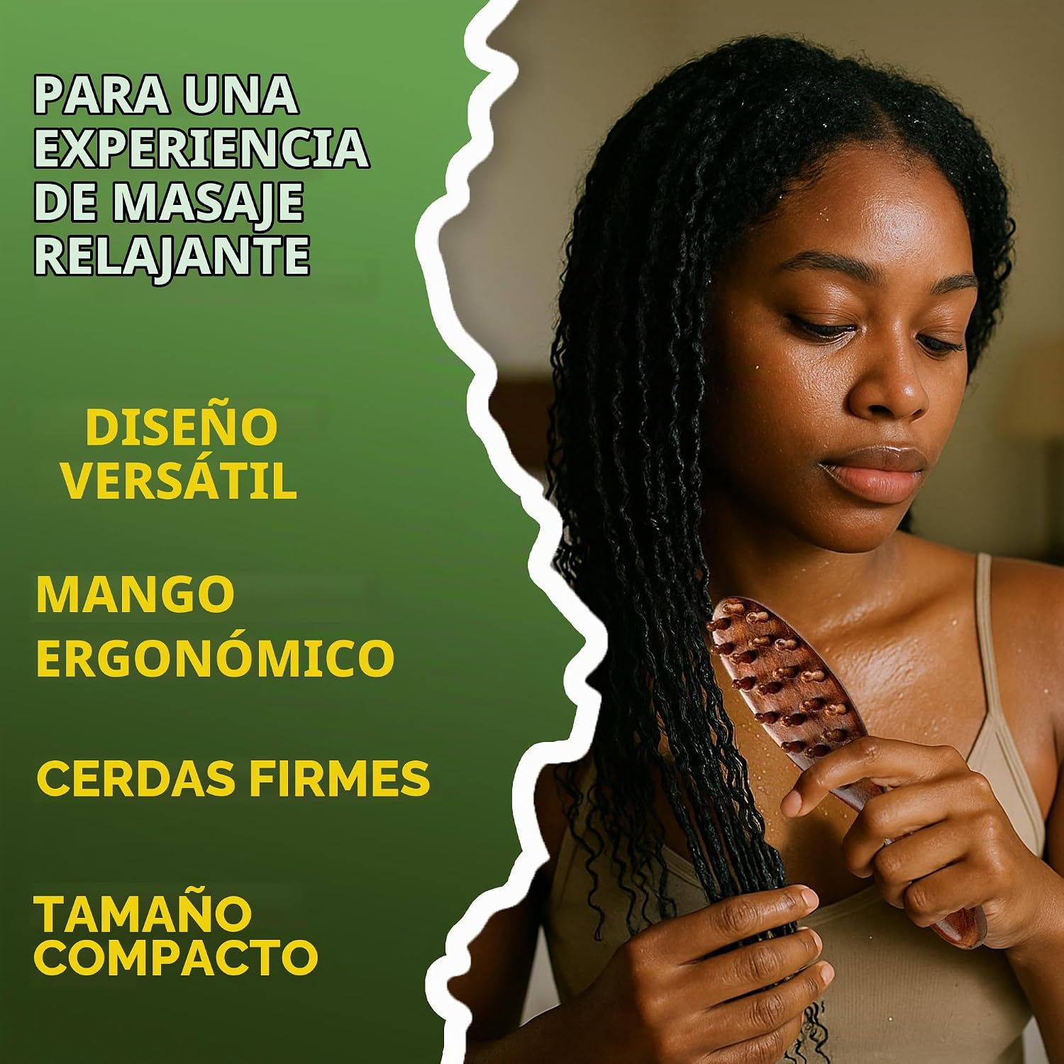 CEPILLO PARA DREADLOCKS LOCSANITY SÁNDALO NATURAL CON CERDAS ANCHAS - 5