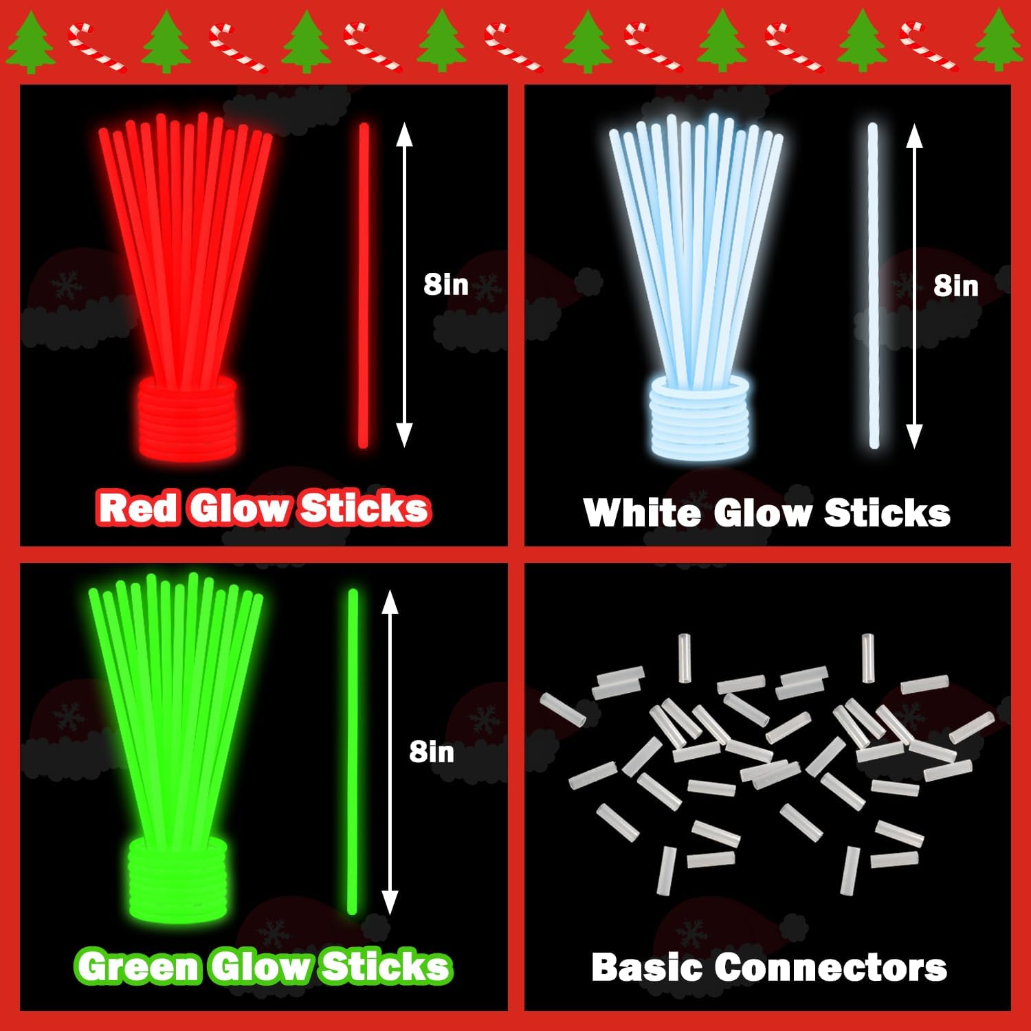 PULSERAS Y COLLARES LUMINOSOS WONDRUS 300 PIEZAS CON CONECTORES - 3