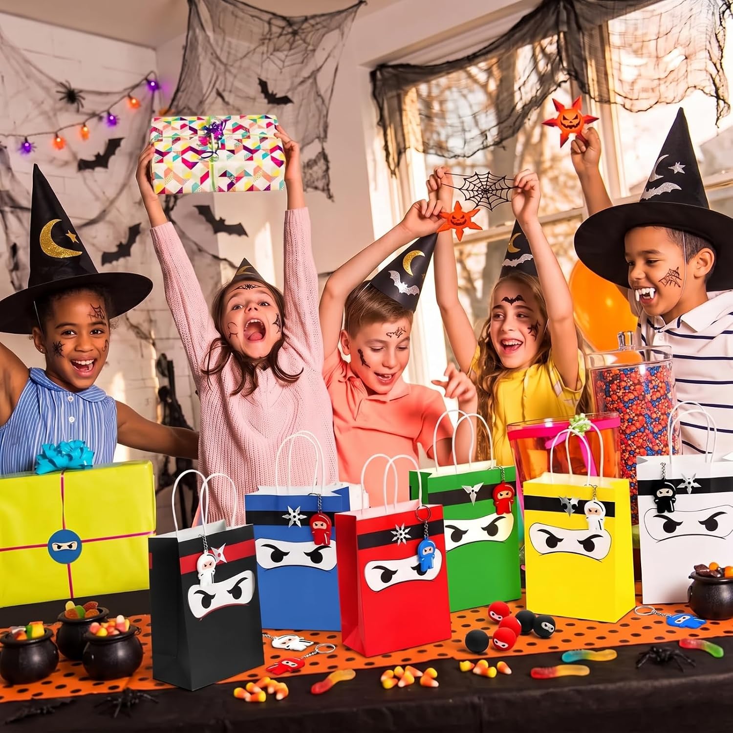 SET DE 128 RECUERDOS TEMÁTICA NINJA PARA FIESTA INFANTIL RESHOLDER - 3