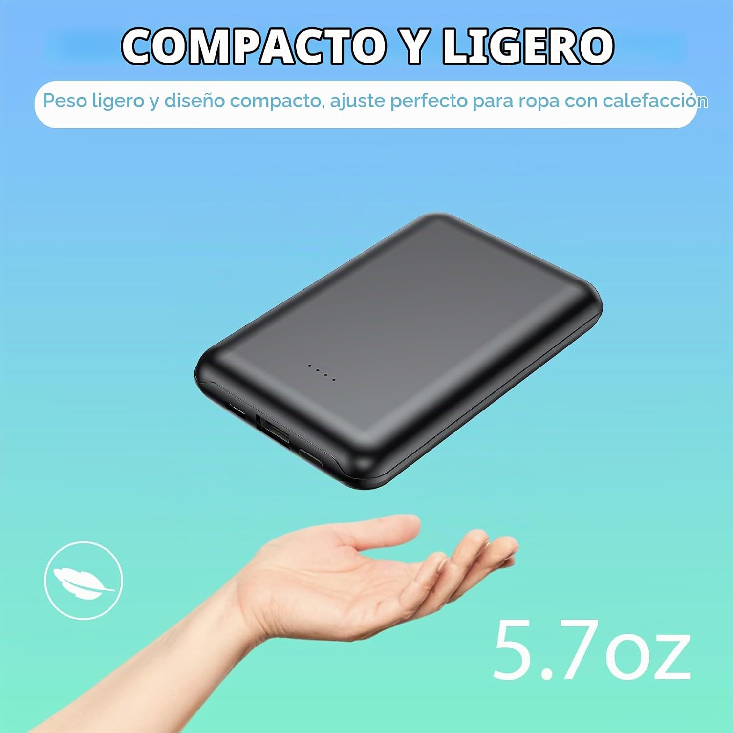 BATERÍA EXTERNA WHSAHANS 10000MAH 5V 2A PARA PRENDAS TÉRMICAS - 4