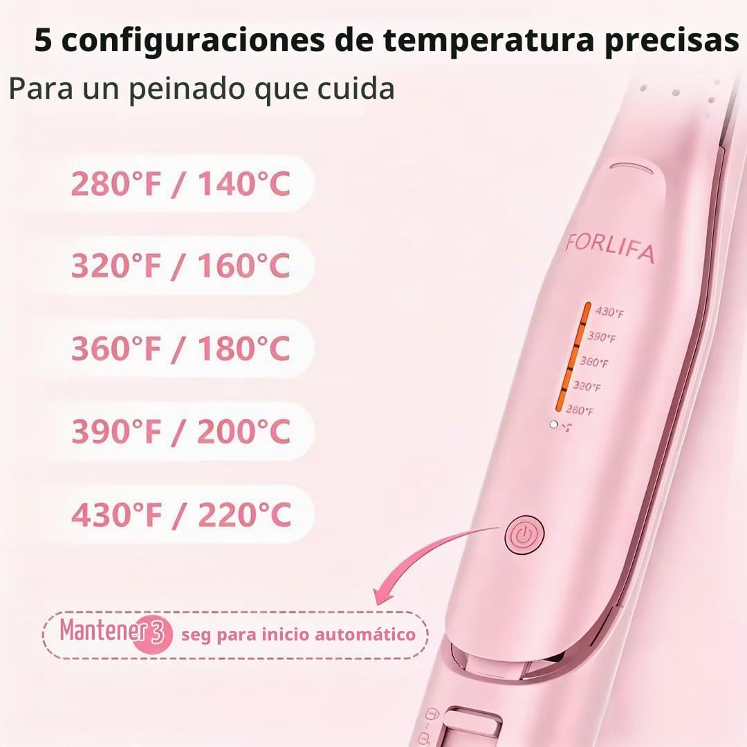 RIZADOR DE CABELLO FORLIFA 2 EN 1 PARA CABELLO CORTO, PLANCHAS FLOTANTES 0.6 PULGADAS - 5