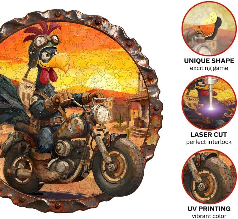 ROMPECABEZAS DE MADERA JIGFOXY THE WESTBOUND ROOSTER 300 PIEZAS - 4