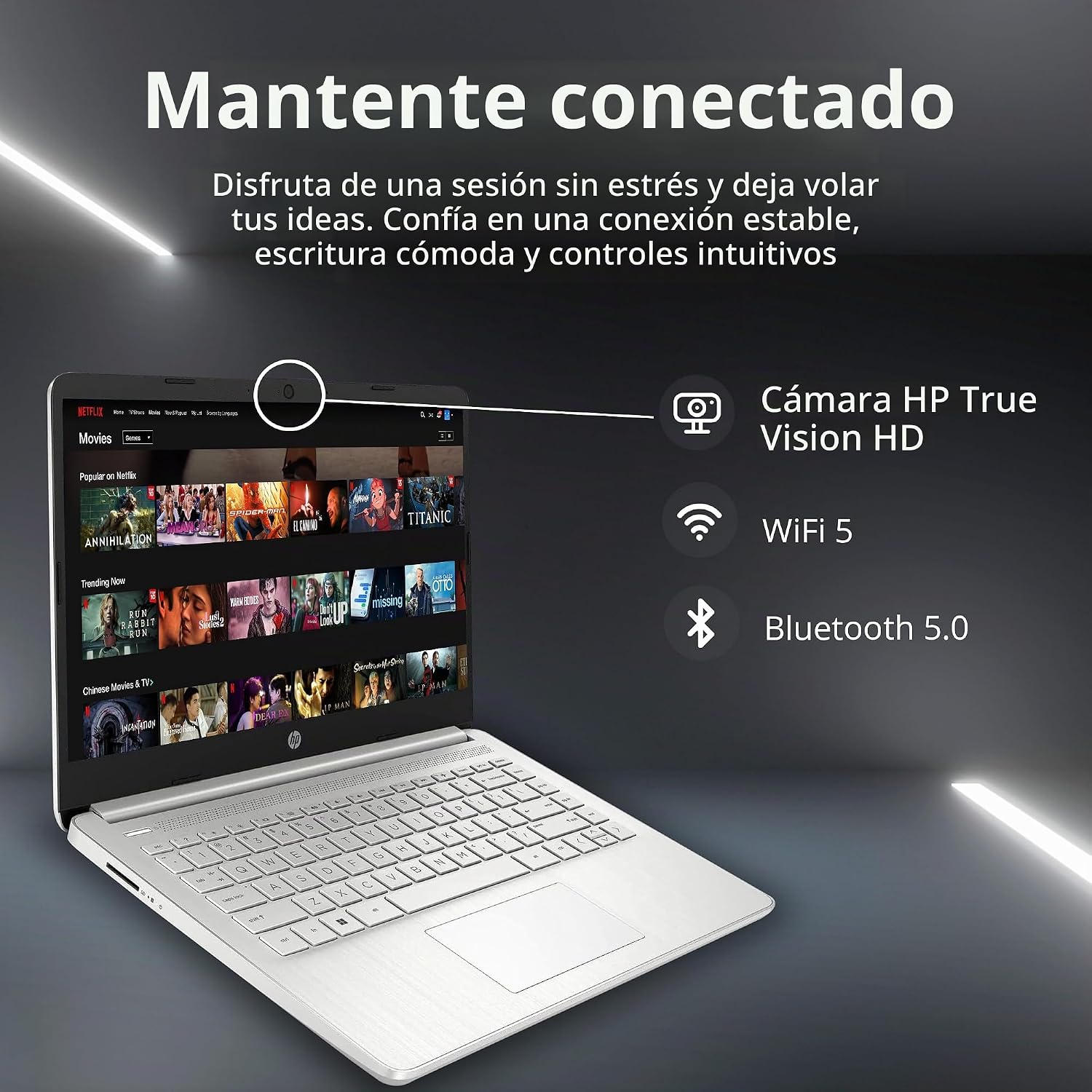 LAPTOP HP 14' FHD INTEL CORE I3-1215U 16GB RAM 512GB SSD PLATA - 4