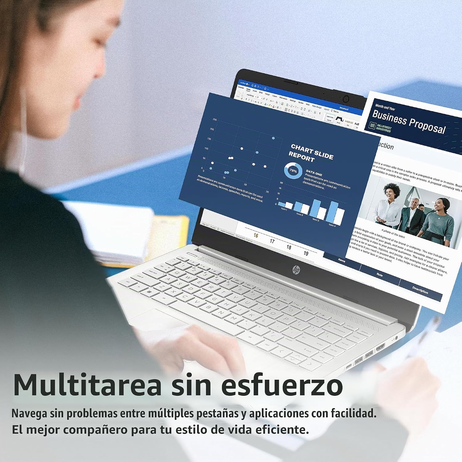 LAPTOP HP 14' FHD INTEL CORE I3-1215U 16GB RAM 512GB SSD PLATA - 5