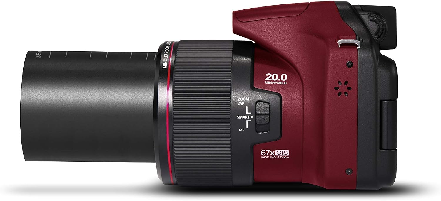 CÁMARA DIGITAL MINOLTA PRO SHOT 20 MEGAPÍXELES CON ZOOM ÓPTICO 67X FULL HD ROJA REACONDICIONADA - 4