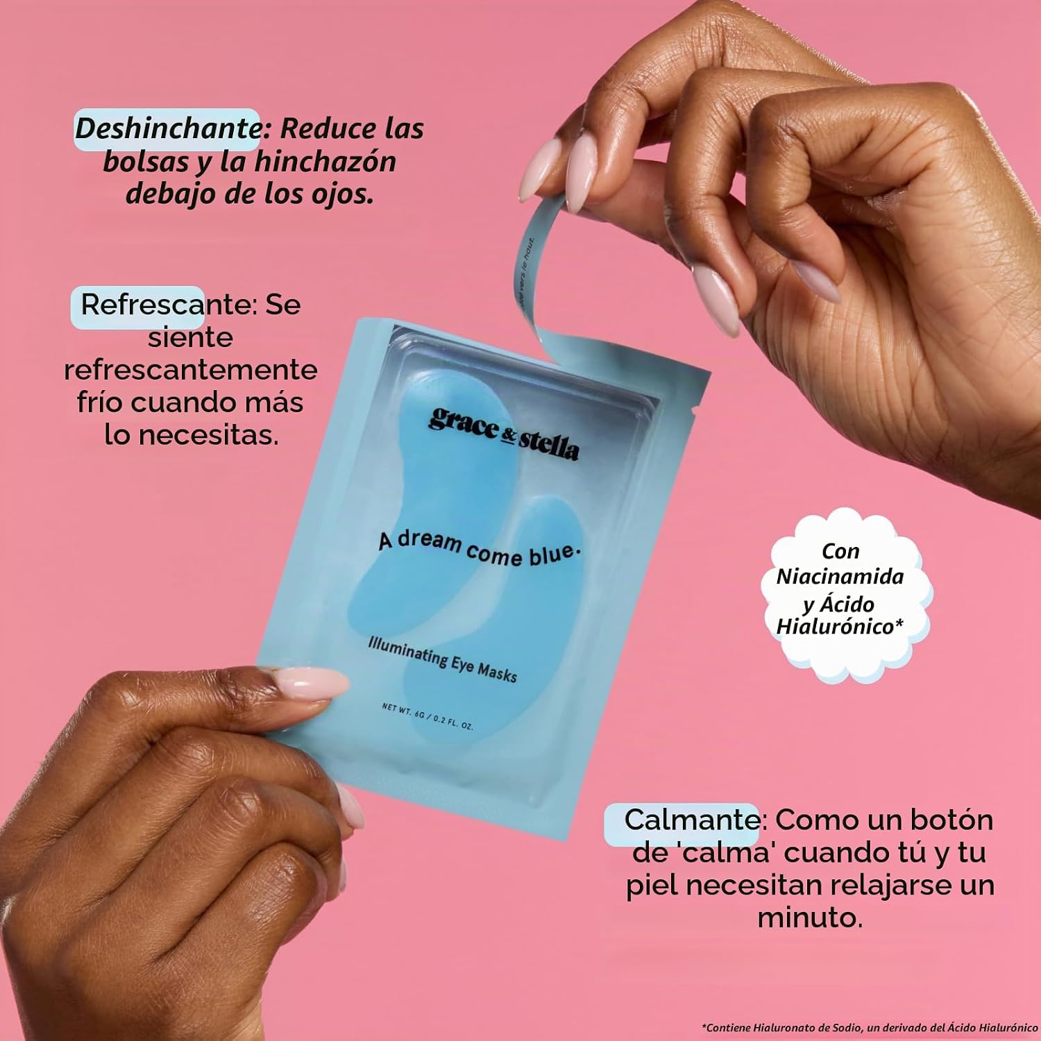 MASCARILLA PARA CONTORNO DE OJOS GRACE Y STELLA AZUL 48 PARES - 3