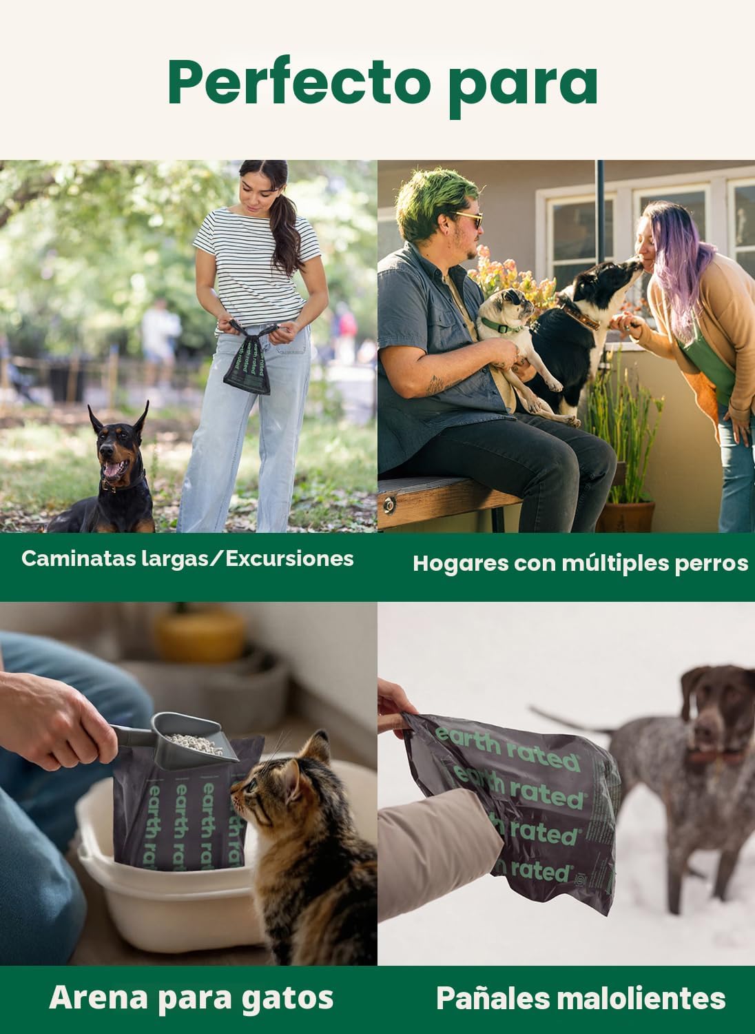 BOLSAS PARA DESECHOS DE PERRO EARTH RATED 3X PROTECT, 240 UNIDADES - 3