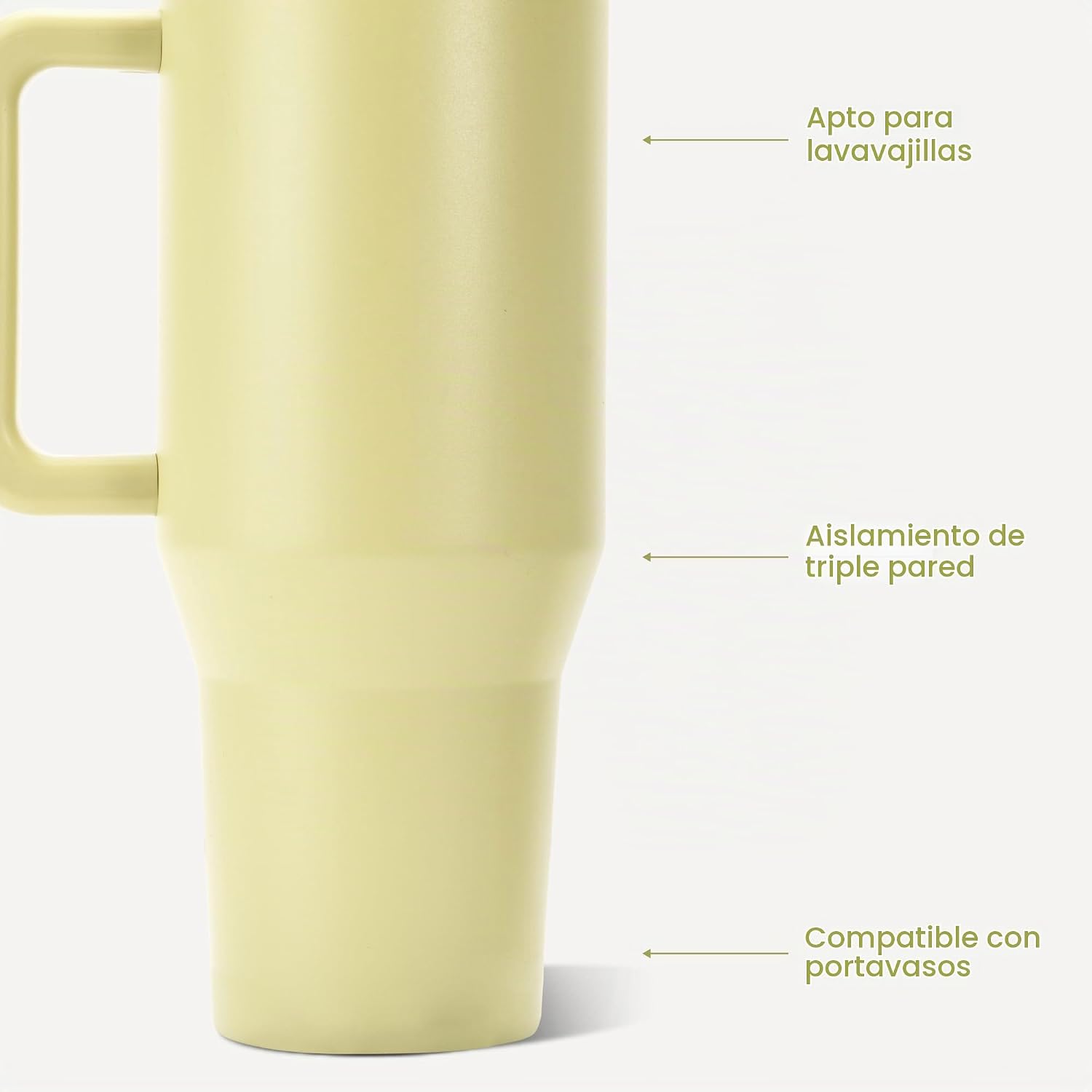 VASO TUMBLER HYDROJUG TRAVELER 40OZ CON AISLAMIENTO, ASA Y POPOTE OLIVA - 3